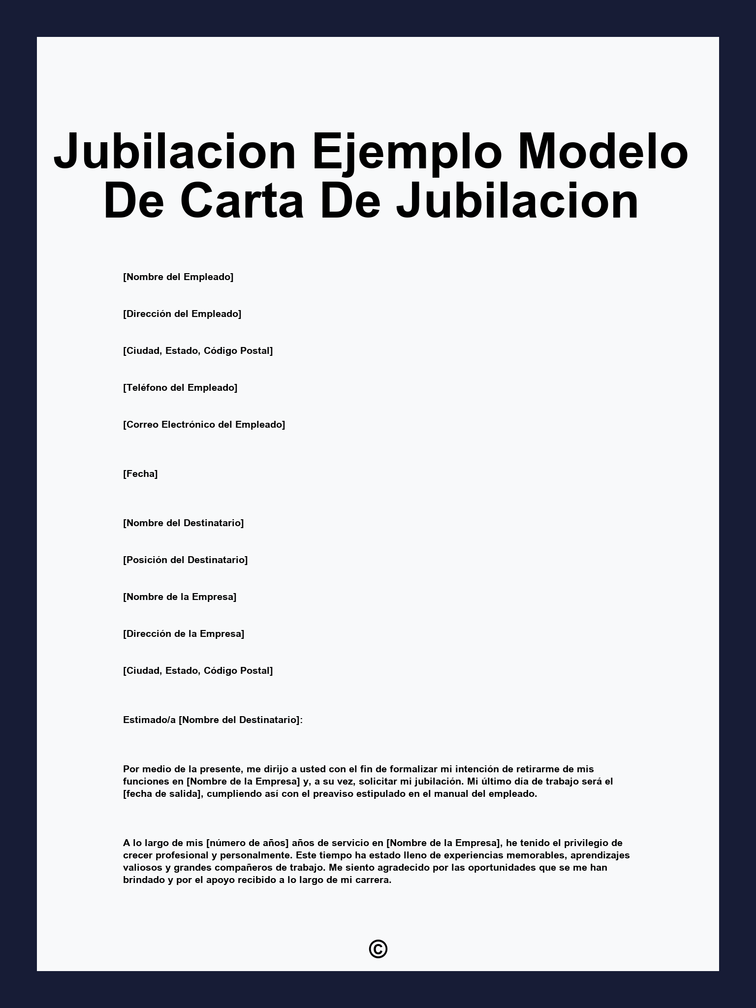 Jubilacion Ejemplo Modelo De Carta De Jubilacion