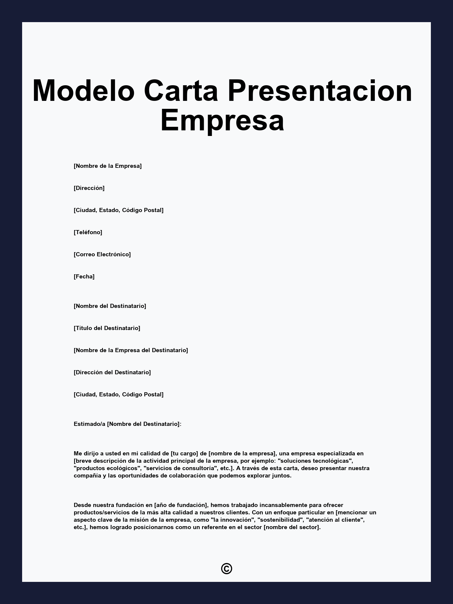 Modelo Carta Presentacion Empresa