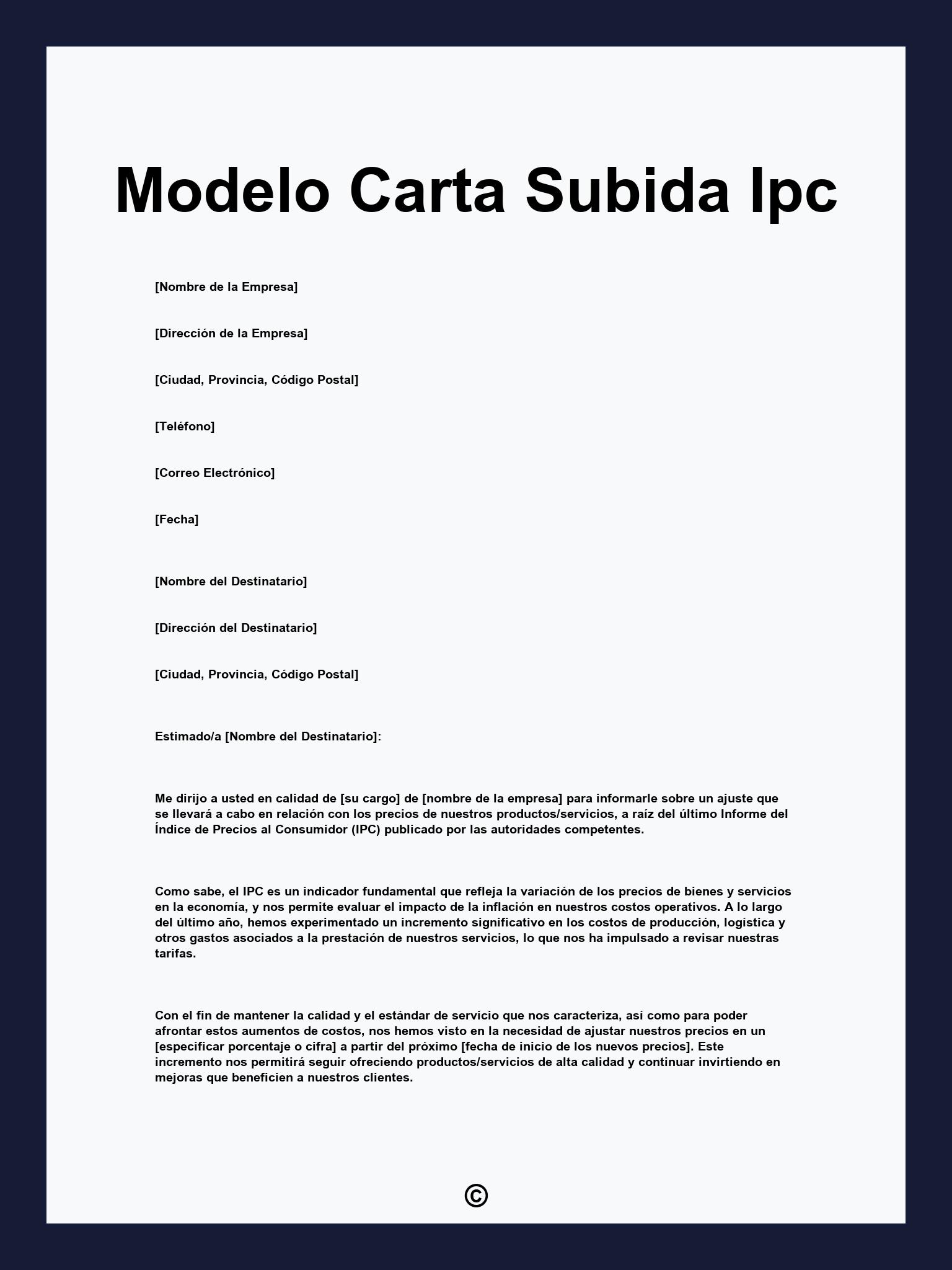 Modelo Carta Subida Ipc