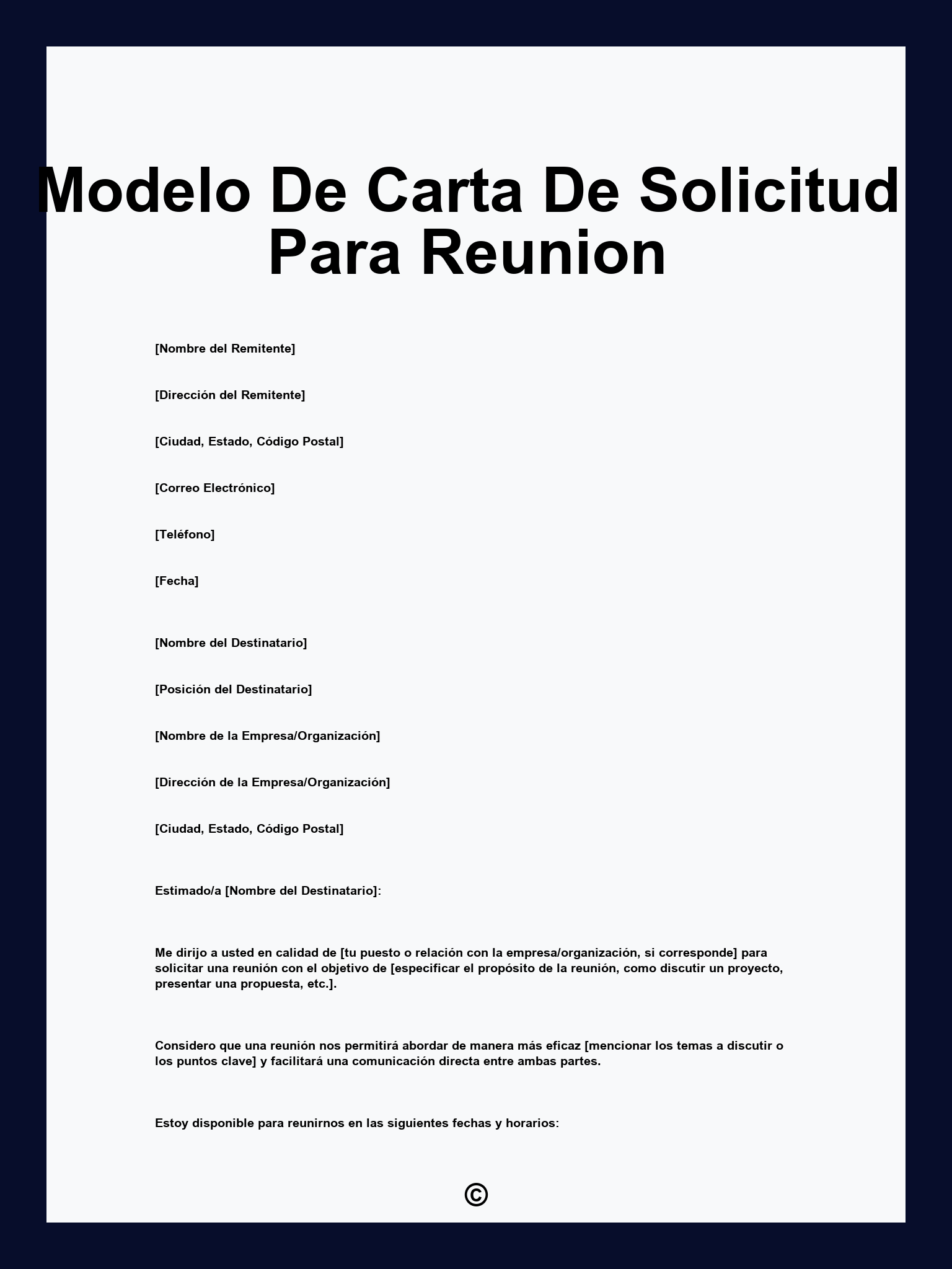 Modelo De Carta Solicitud De Reuni N Formal Ejemplo Y Gu A ...